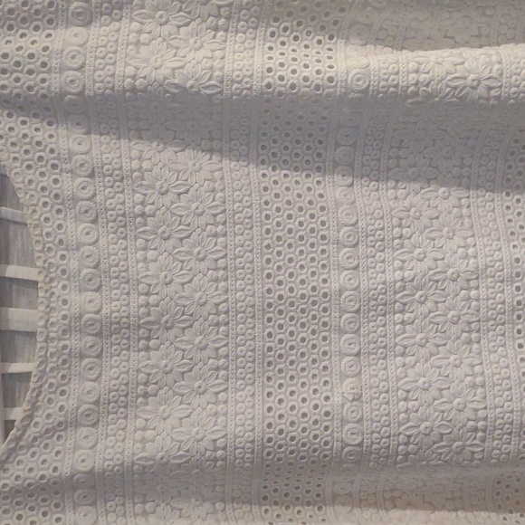 J.Jill women's large white 3/4 sleeve embroidered t-shirt - Picture 2 of 5